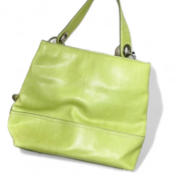 🍉EUC Leather Lime-Green Y2K Shoulder Bag by Tommy Hilfiger - Picture 9 of 12